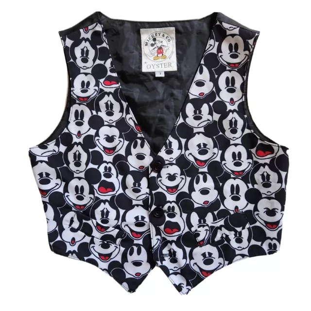 DISNEY Mickey & Co By Oyster Boys Vest Size 7 Retro UNQIUE Vintage Mickey Mouse