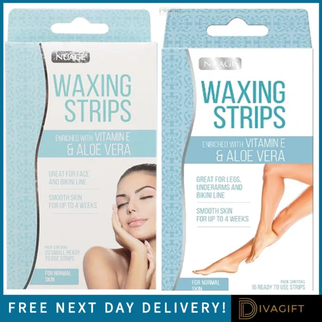 16 Wax Strips Aloe Vera Hair Removal Bikini Line Face Lip Safe Easy Women Men