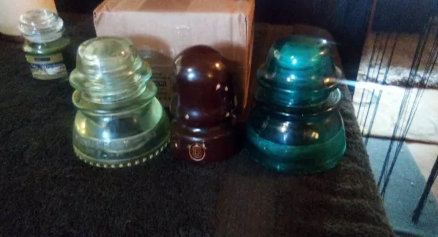 Antique Vintage Hemingray No 42 Predrilled Glass Insulator DIY Light Lamp