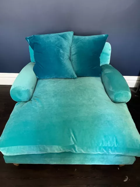 LOAF LOVE SEAT chaise in turquoise Clever Velvet 725.00 PicClick UK