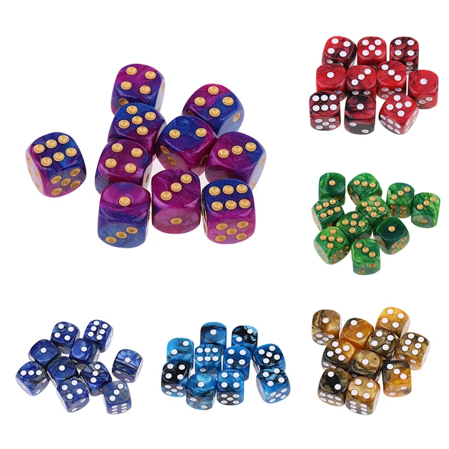 Lot De 20 Dés Colorés 16 Mm – Cubes Acryliques Coins Arrondis – Pour Classe, Jeux Mathématiques Et Jeux De Rôle