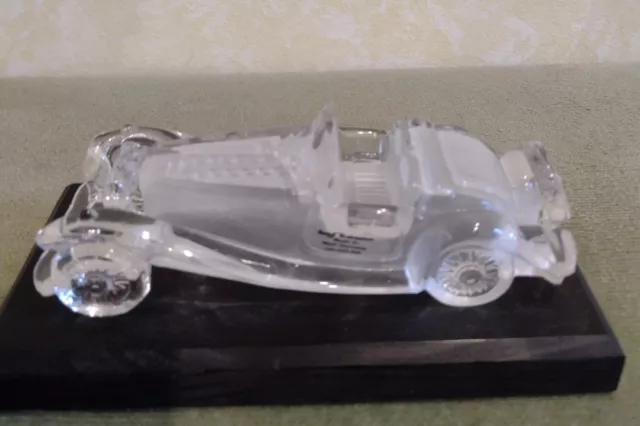 Vintage Hof Bauer Glass Crystal 1936 Mercedes 500K Road Tourer Sports Car Model.