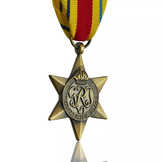 Full Size Replica Africa Star Medal & Ribbon. World War 2 Campaign/Military WW2