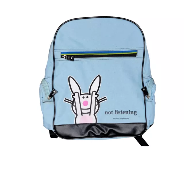 Its Happy Bunny By Jim Benton Pastel Blue Backpack Not Listening Bag Y2k 2000s