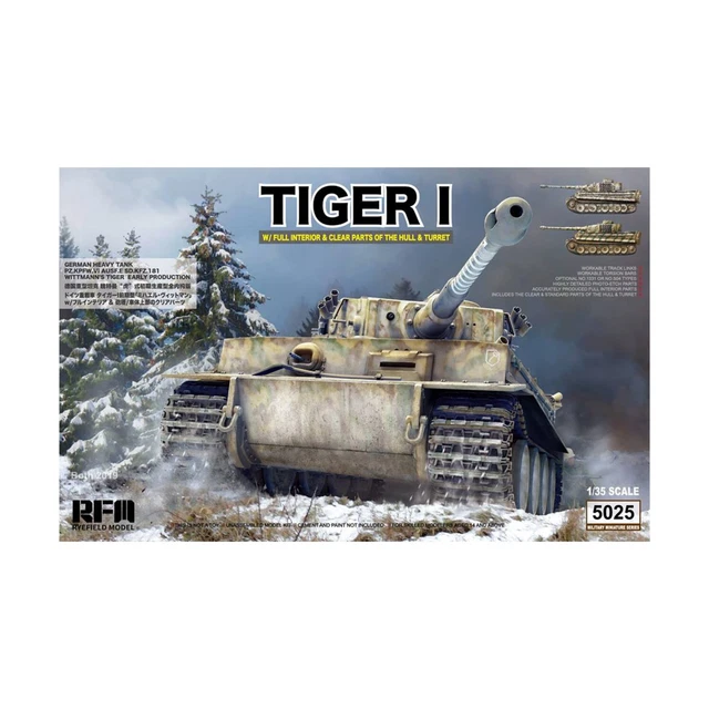 Rye Field Model Maquette Char Tiger I Late Production Sd.Kfz.181 Pz.Kpfw.VI Ausf.E 1/35 - Kit Complet Avec Moteur Et Chenilles