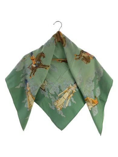 HERMES Scarf   Silk   GRN   Total Pattern   Ladies