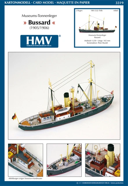 HMV Kartonmodell TS Hamburg Kreuzfahrtschiff 1:250 - 2308 Teile Premium-Bausatz
