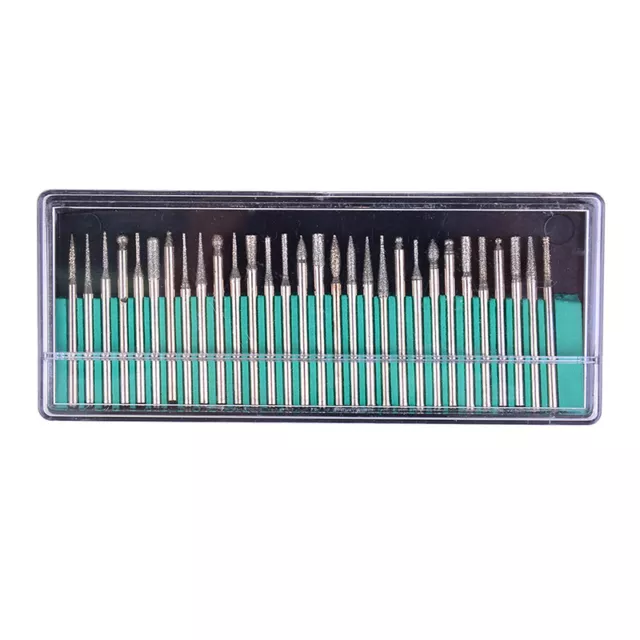 30Pcs 3mm burr bits head grinding needle carving polishing drill tool &FE