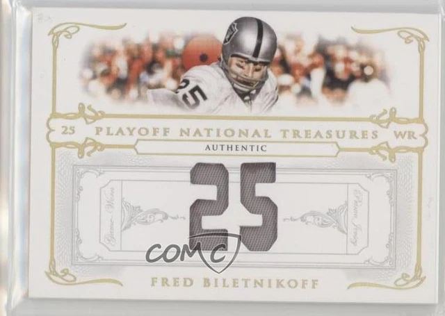 2007 Playoff National Treasures Jersey Number Prime /25 Fred Biletnikoff #93 HOF
