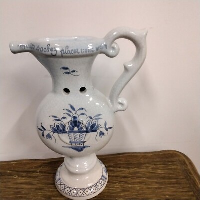 Pot Trompeur Faience Gré Hauteur 20cm Diamètre 10cm Collection Déco parfait état 