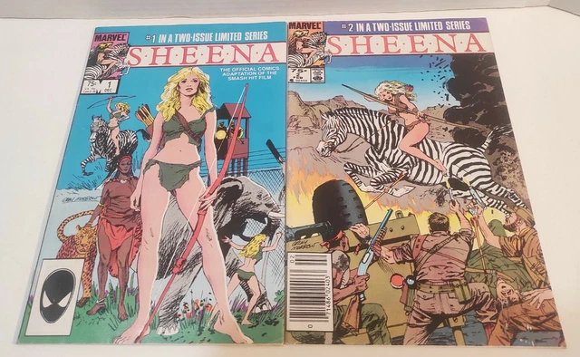 Sheena #1 & 2 Marvel Comics 1984 Limited Series lot set complete full run