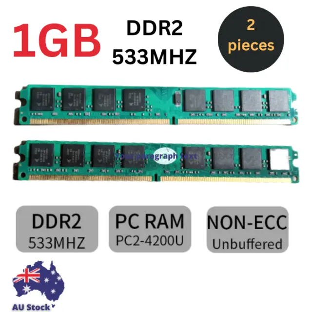 Bytecraft 1GB DDR2 533MHz PC2-4200U 240Pin DIMM Desktop Memory SDRAM BT AU