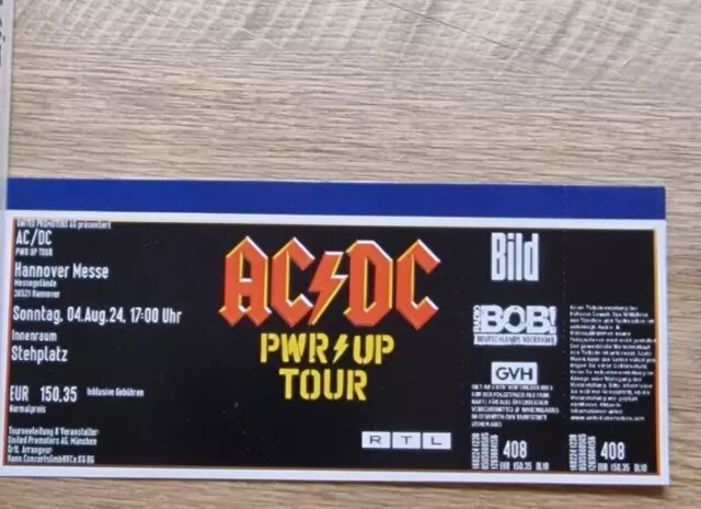 AC/DC - PWR UP TOUR 04.08.2024 Hannover 1 Ticket