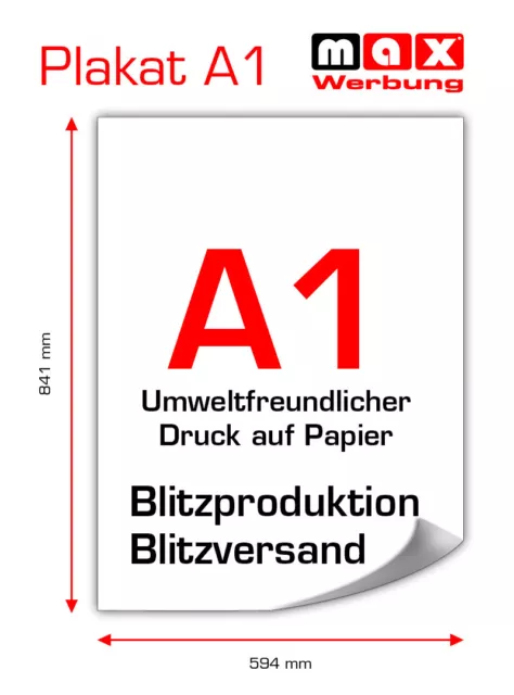 Poster / Plakat-Druck DIN A1 von Ihrem Motiv! 24h Druck