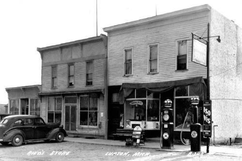 Rieds Store Standard Service Gas Pumps Lupton Michigan MI Reprint Postcard