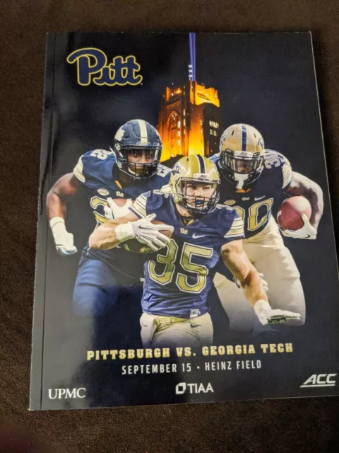2018 PITT PANTHERS VS GEORGIA TECH Game Day Football Program W/Tickets DORSETT