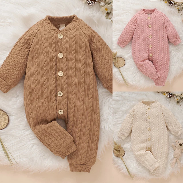 Newborn Baby Girl Boys Romper Jumpsuit Knitted Bodysuit Outfits Playsuit Clothes