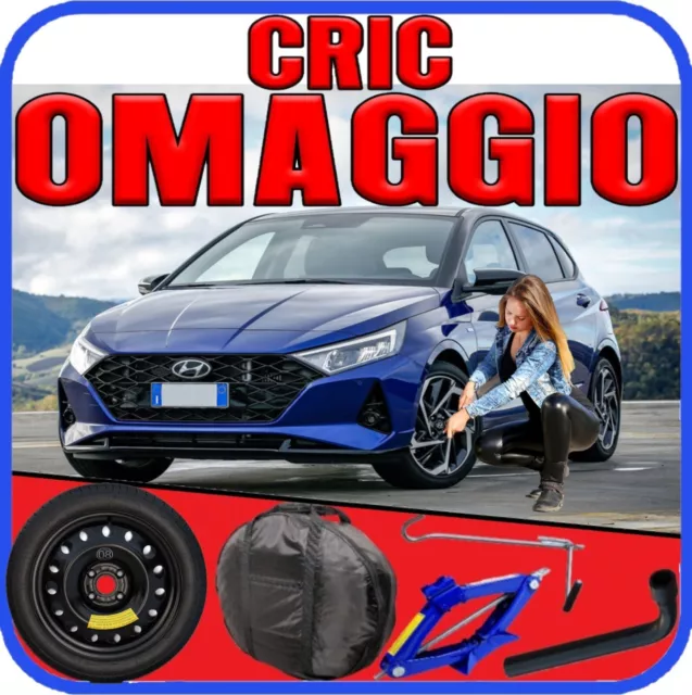 Ruotino Di Scorta 4Fori Da 15 Per Hyundai I20 Con Kit Cric Crick + Chiave Sacca