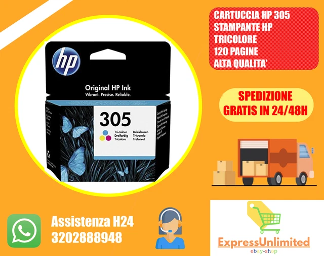 Hp 305 Instant Cartuccia Originale Tricolore Cartuccia Smart D'inchiostro 120Pag