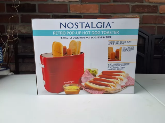 Nostalgia Retro POP-Up Hot Dog Toaster Red Travel Work After School College