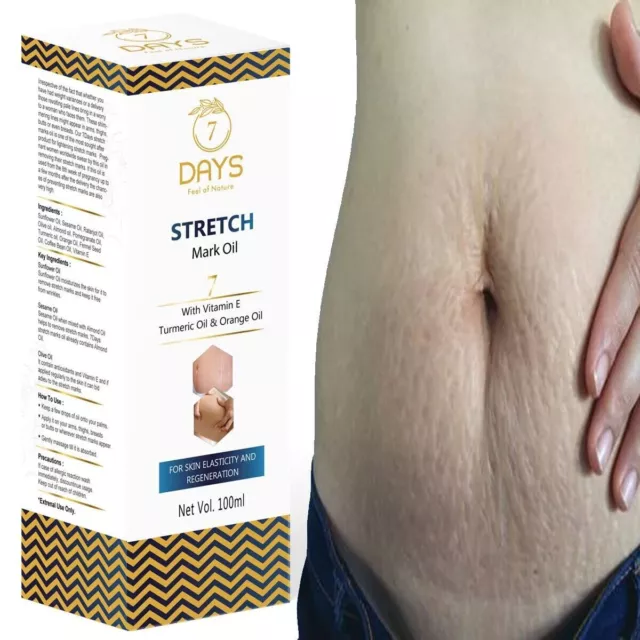 7 Days Stretch Marks Scar removal cream oil in during after pregnancy delivery w