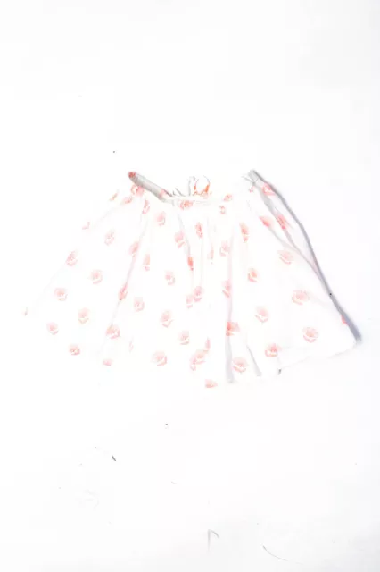 Bonpoint Childrens Girls Floral Drawstring Mini Circle Skirt White Orange Size 6 2