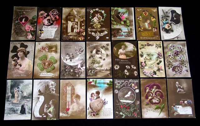 Lot De 12 Cartes De Noël Pliantes Avec Enveloppes - Motif