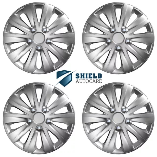 Wheel Trims 13" Hub Caps Rapide NC Plastic Covers Set of 4 Silver Fit R13