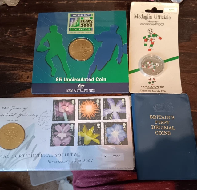 Job Lot Coins, Medals And Stamps