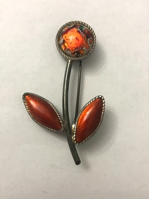 Ancienne Broche Émaux De Limoges Signé