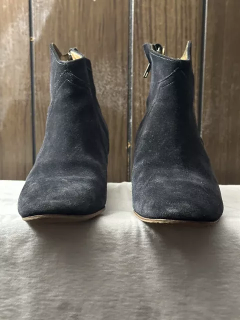 Isabel Marant Dicker Ankle Boots Women's 37 / 7 Black Suede Western Zip Booties