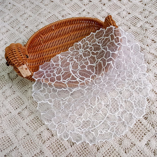 Lace Embroidered Placemats Coasters Washable Dining Table Party Wedding PlaceMat