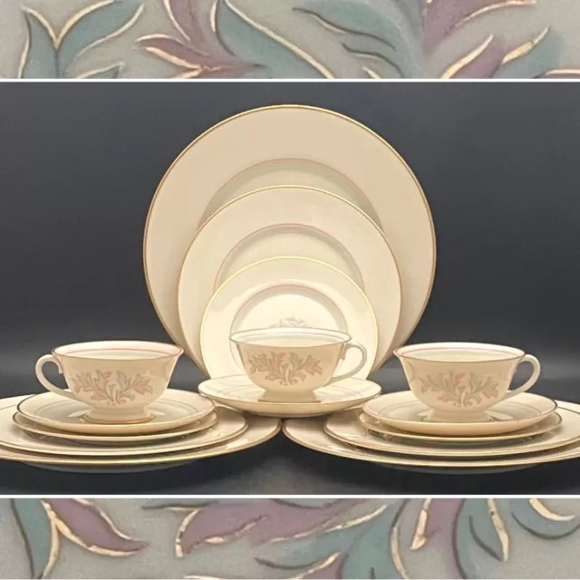 Franciscan Rossmore Masterpiece China Dinner Setting for 3 1945-1952 USA 15 pcs