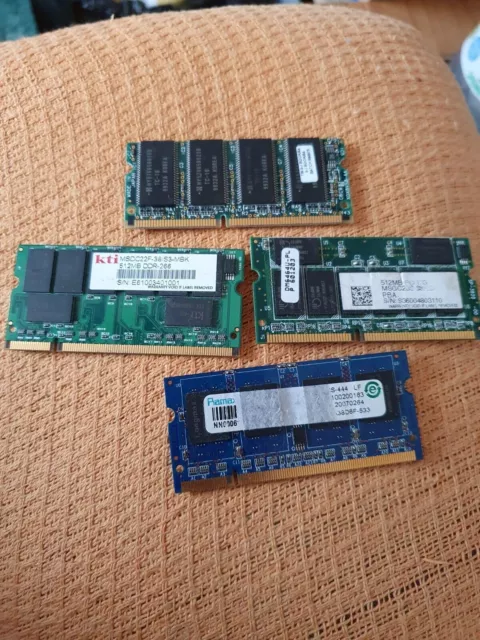 Job Lot  Various/Mixed  x 4 Laptop Memory Ram Sticks