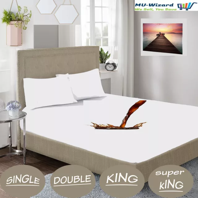 Quilted Mattress Protector Fitted Cover Single Double King SuperKing Luxury Deep