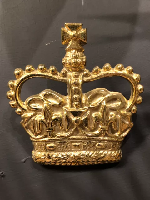 Queen Elizabeth Gold Crown Brass wall Plaque Royal crown cast in solid brass