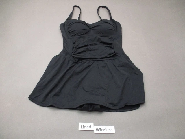 Rose-Marie-Reid Size M Womens Black Lined Wireless One Piece Swimming Suit 7K