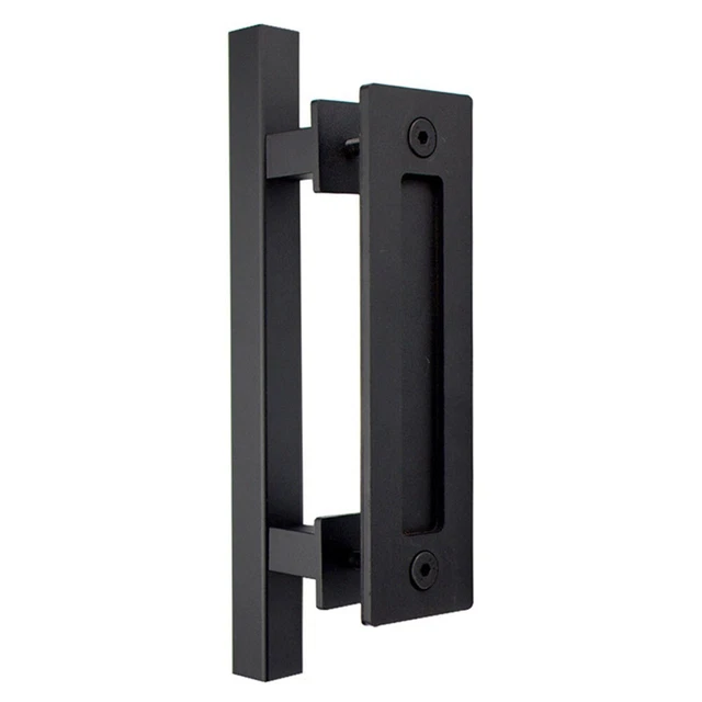 12 Inch Sliding Barn Door Handle Pull & Flush Hardware Set For Garage Gate Door