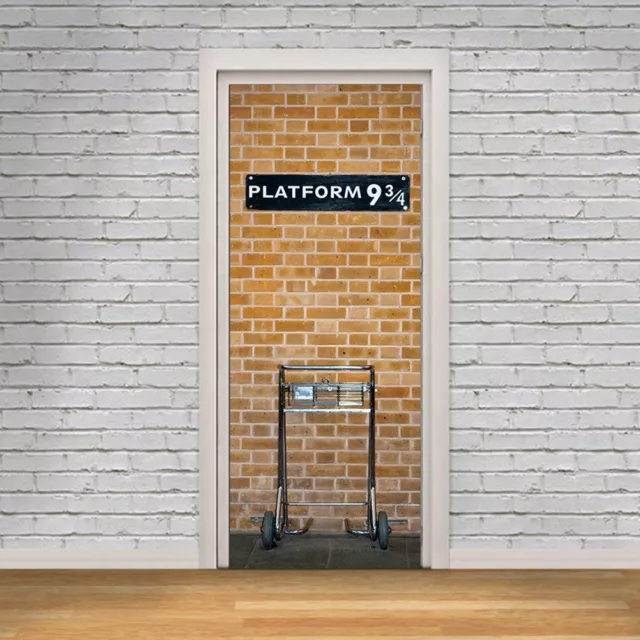 Self-Adhesive 3D Harry Potter Platform Door Wall Sticker Wrap Mural Decor