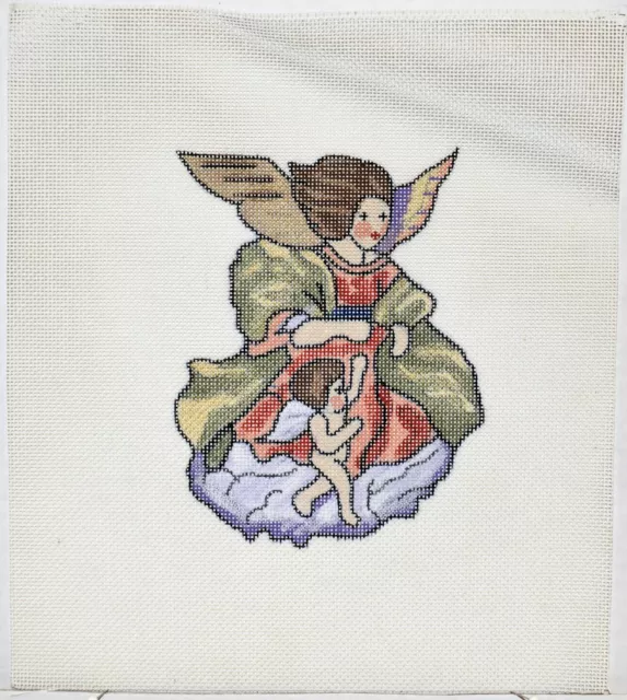 "ANGEL with CHILD" Painted Needlepoint Canvas 18 Ct. 4-1/2 x 5-3/4 inches