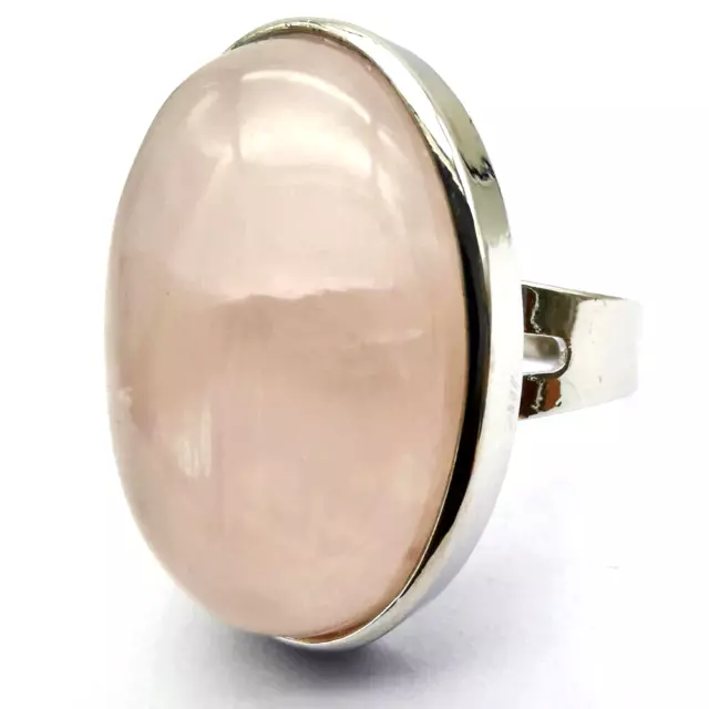 Bague Quartz rose, Réglable, en pierre Naturelle, pour toutes tailles de doigt