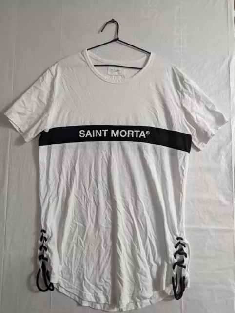 Saint Morta T Shirt White Black Highlights Men's Tshirt Good Condition Size L