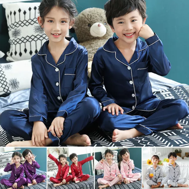 1 Set Toddler Pajamas Solid Color Button Closure Baby Boy Girl Pajamas Nightgown