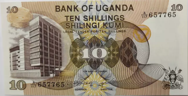 1979 Uganda 5 Five Shillings Banknote Uncirculated A/117 657765