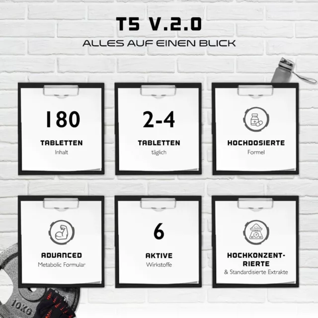 T5 V.2.0 - 180 Tabletten (vegan) - Advanced Metabolic Formula Hochdosiert Legal 2