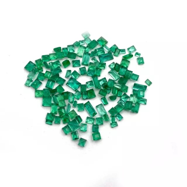 Naturel Zambie Émeraude Coupe Baguette Gemme Lot 17 Pièces 1.50x2-2.50x4 MM 1 CT 2