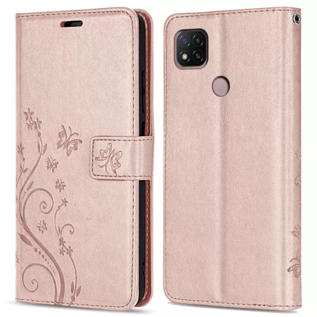 Coque Xiaomi Redmi 9C, Étui Portable Étui de Téléphone à Clapet Housse Pliante