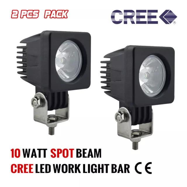 2 x 10W CREE LED SPOT WORK LIGHT BAR OFFROAD MOTORCYCLE DRIVING LAMP 4WD ATV