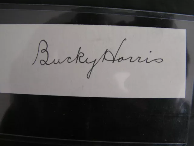 Bucky Harris Signed Cut 1 1/2 X 4 Certified N/M Washington Senators NY Yankees