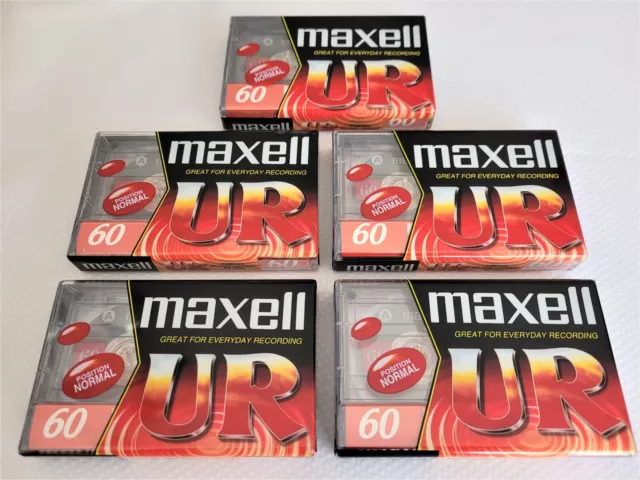 Lot de 5 Cassettes Audio Vierges Maxell UR 60 Mn - Sous blister